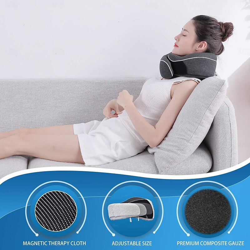 Travel Neck Pillow Chin Support Pillow Adjustable 100% Pure Memory Foam, New Ergonomic Design Soft Best Full Neck Surround Pillow Sleep for Home, Airplanes & Car3
