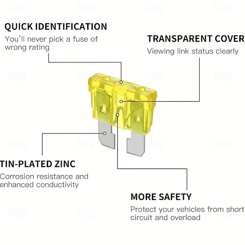 306pcs Car Blade Fuse Assortment Kit, Mixed Medium Small Fuses, Auto Motorcycle Circuit Fuse with Storage Box Tool3