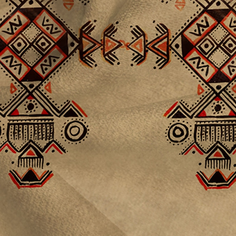 Men's Geometric Indian Ethnic Shirt Button Up Shirt Stand Collar Shirt Short Sleeve Vintage Retro Vacation Dailywear Beach Wear Summer Spring Mandarin Collar 3D Print Linen Like Shirt Light Green2