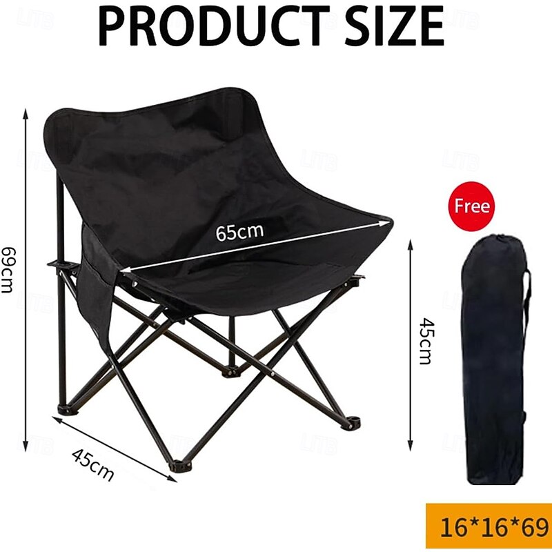 Folding Camping Chair, Portable Outdoor Backpacking Chair for Fishing, Hiking, Picnic, Camping, Beach, Lawn, Concert, Ultralight Compact Camping Chair with Carry Bag3