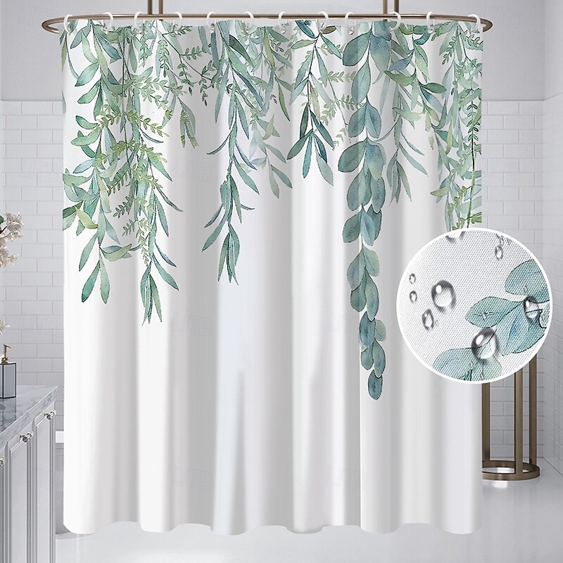 Shower Curtain with 12 Hooks 180cm*180cm(70