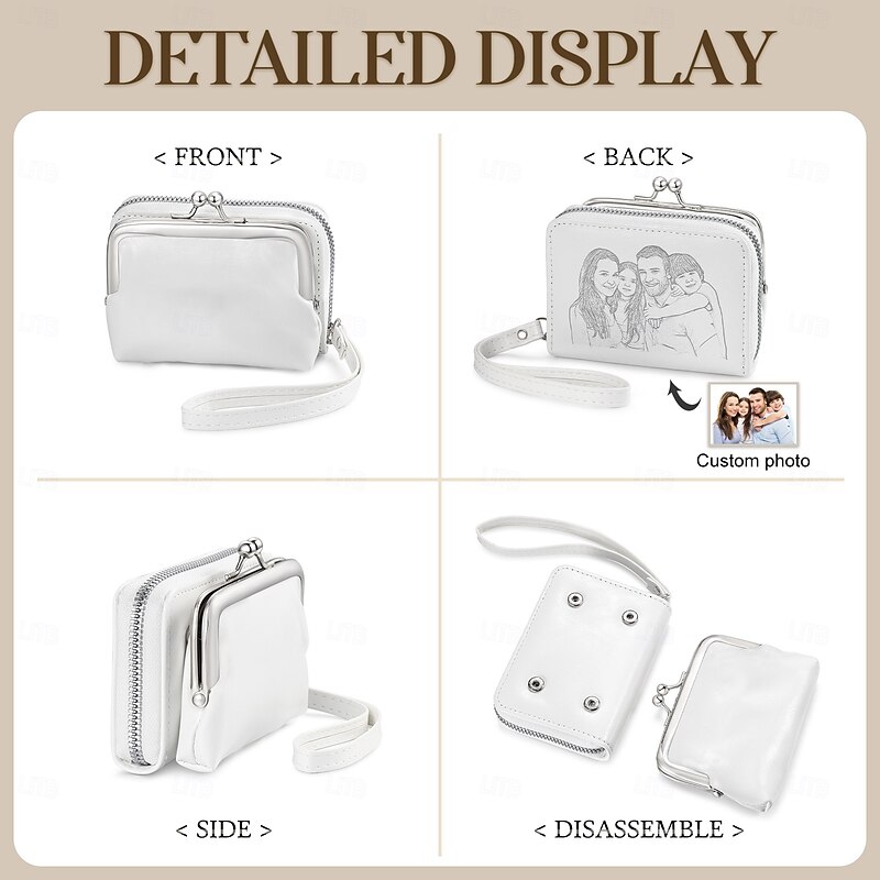 Personalized Photo Wallet Custom Best Gift for Mom, Mini Portable Coin Purse with Detachable Design, Stylish Multifunctional Wallet, Perfect for Valentine's Day and Mother's Day Gifts4