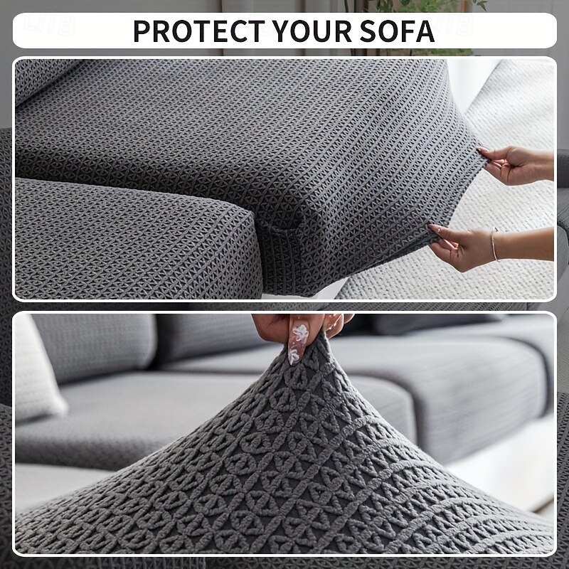 1pc Stretch Sofa Seat Cover Universal Jacquard Soft Polar Fleece Slipcover Easy to Clean & Durable3