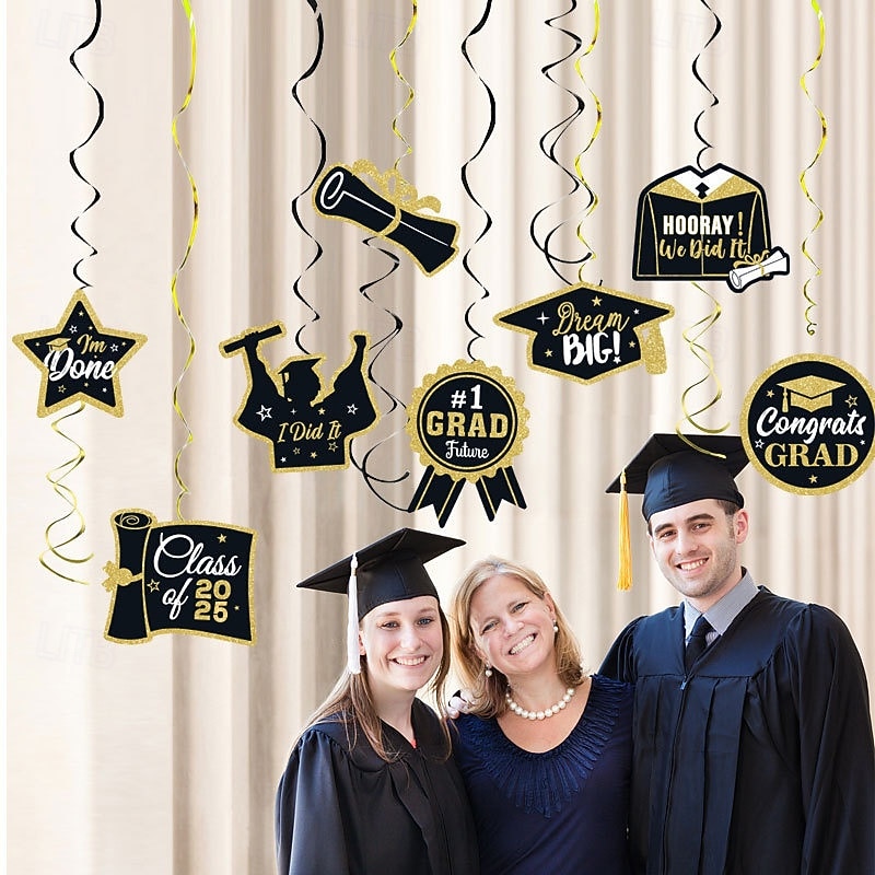 24 Pcs 2025 Graduation Party SuppliesHanging Swirls for Graduation Party Decorations2