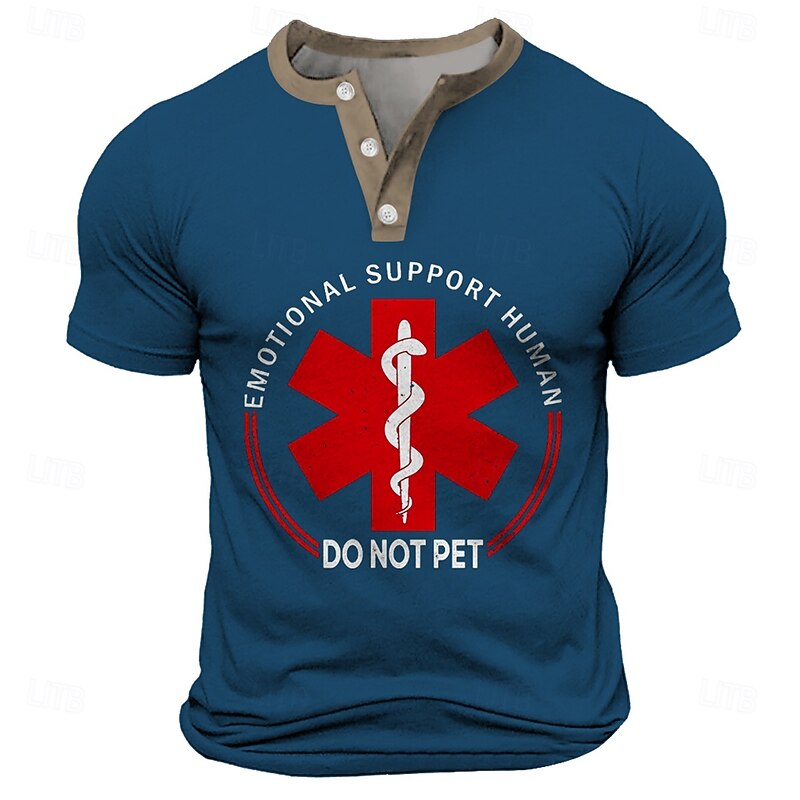 Men's T Shirt Henley Shirt Short Sleeve T shirt 3D Print Henley Shirt Sports Fashion Daily Street Sports Outdoor Casual Black Red Blue Summer Spring All Seasons Clothing Apparel S M L XL XXL XXXL2