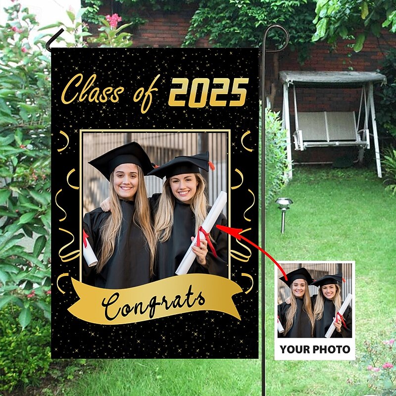 Graduation Garden Flag 12 x 18 Inch Yard Flags Best Graduation Gift Small Garden Flags for Outside Outdoor Flags Holiday Garden Flags