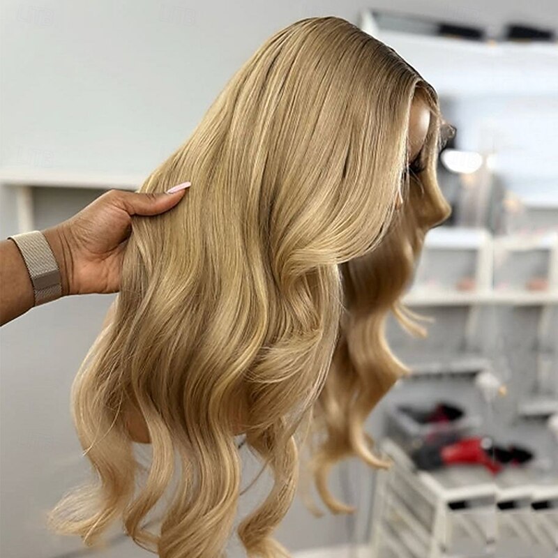 Brazilian Remy Human Hair Honey Blonde 5x5 Glueless Closure Wigs Ombre Colored 13x4 Lace Frontal Wig For Women Pre Plucked2