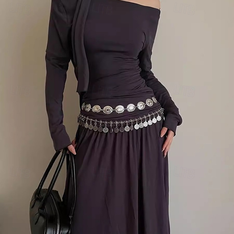 Waist Chain Vintage Boho Women's Body Jewelry For Holiday Retro Alloy Silver White Gold 1 PC3