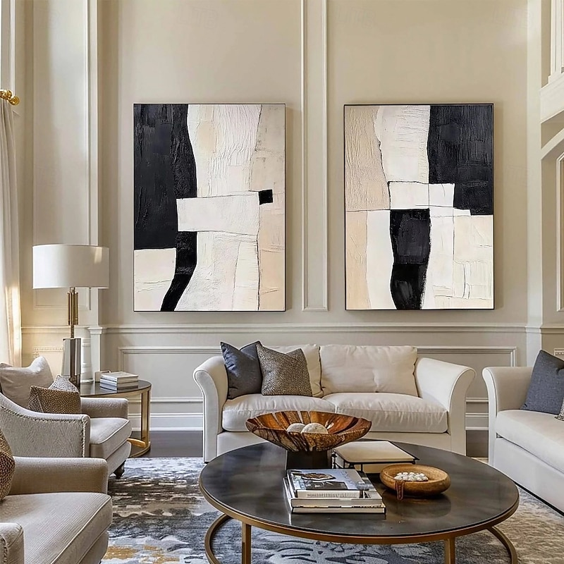 oil painting handmade oil painting Wabi sabi Wall Art Set of 2 Beige Abstract Painting on Canvas A Pair Beige Texture Wall Art Neutral Abstract Wall Art Boho Wal Decor3