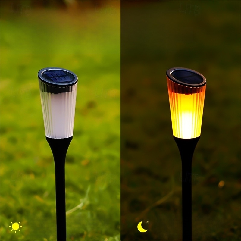 Solar Pathway Lights Outdoor Waterproof Patio Light with tripod Flickering Outdoor IPX4 Waterproof Flame Solar-Powered Pathway Lights for Garden Backyard Pathway Decorations for Halloween3