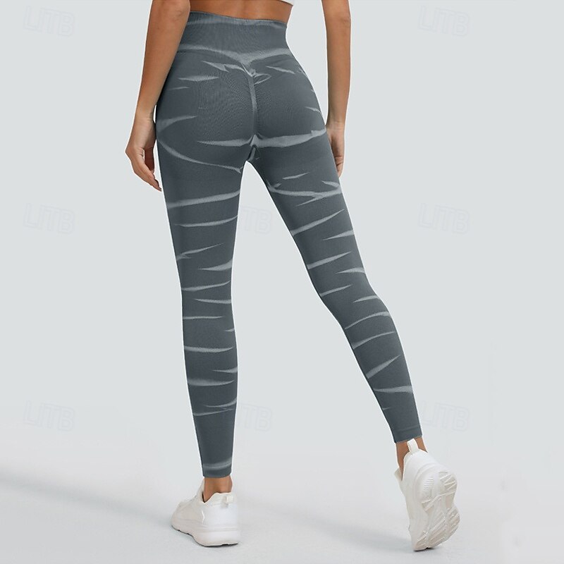 Women's Yoga Pants Yoga Leggings Elastic Waistband Butt Lift Tummy Control Pilates Gym Workout Workout Pants Tie Dye Yellow Red Blue Fall Sports Activewear Stretchy Slim3