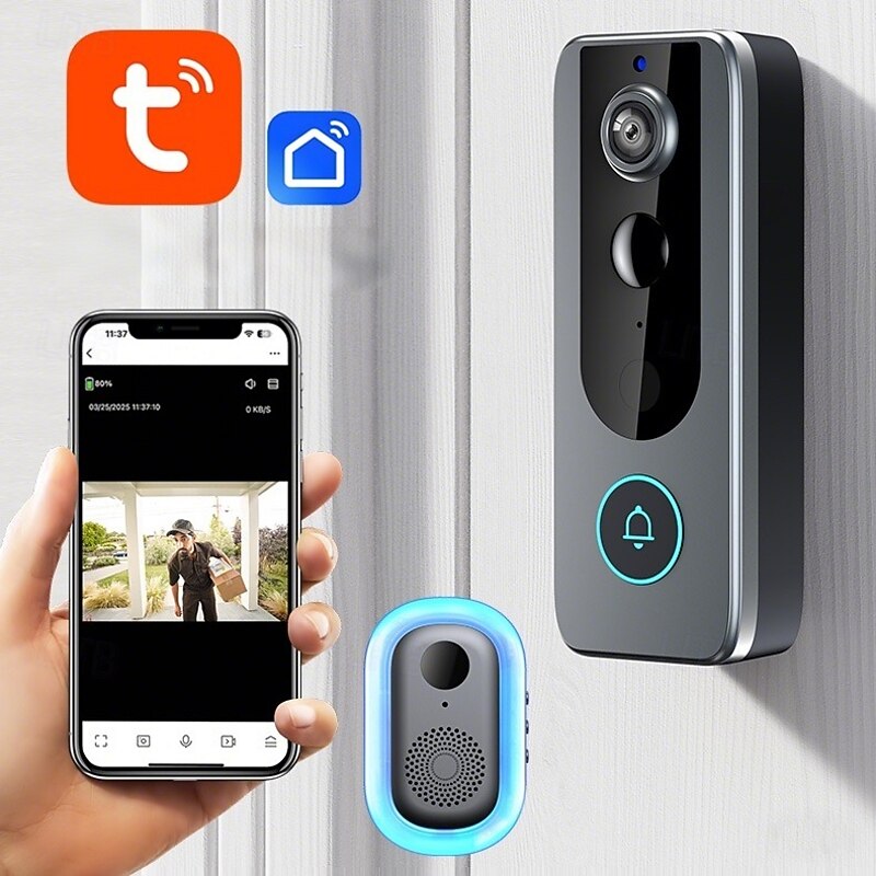 M20 Wireless Video Doorphone 1080P HD One to One Intercom Dingdong Doorbell with APP Control 2.4GHz No Screen2