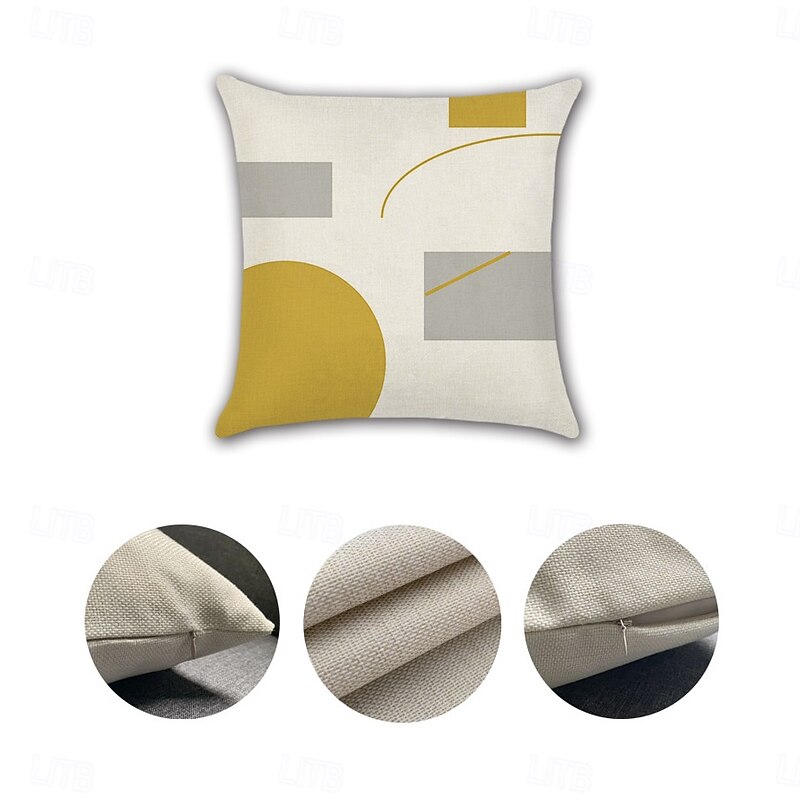Geometric Decorative Toss Pillows Cover 4PC Soft Square Couch Cushion Case Pillowcase for Bedroom Livingroom Sofa Chair4