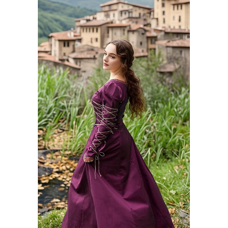 Medieval Renaissance Dress Viking Celtic Knight Fancy Dress Women's Viking Royal Halloween Carnival Masquerade Performance LARP Ren Faire Adults' Dress4