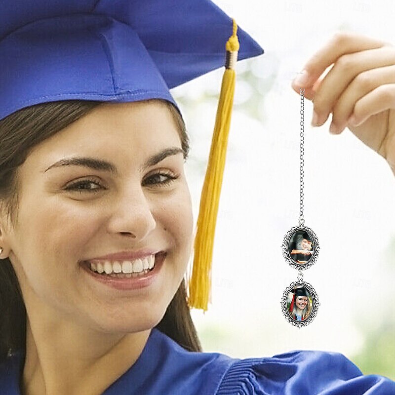 Personalized Graduation Tassel Photo Charm, Custom Memorial Gift for Graduates,Charm with Angel Wings Unique Keepsake for Friends or Yourself, Perfect for Graduation, Birthday, Christmas4