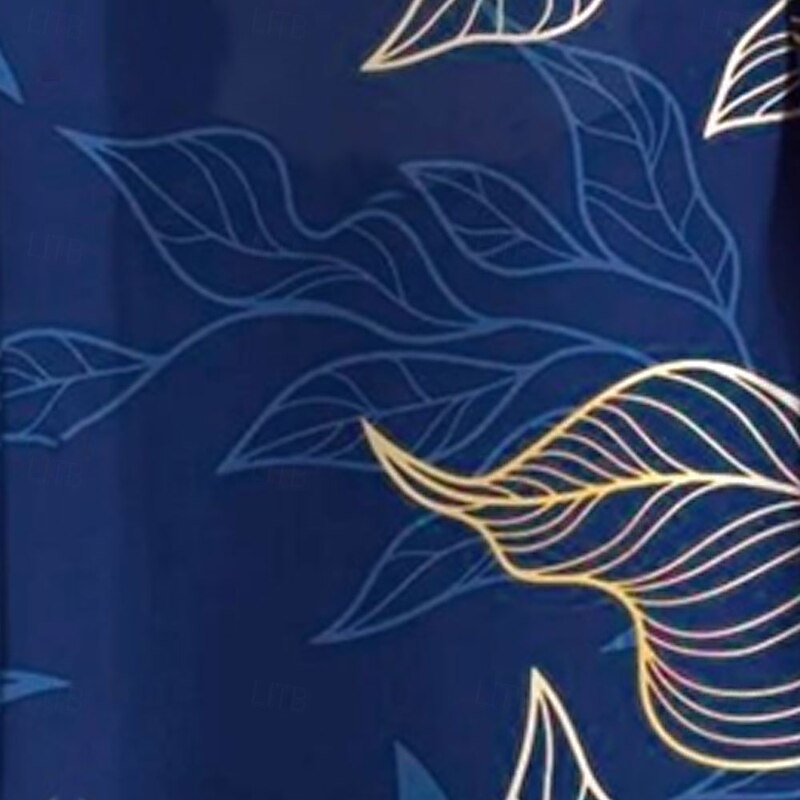 Men's Palm Leaf Tropical Plants Shirt Summer Hawaiian Shirt Button Up Shirt Short Sleeve Hawaiian Vacation Holiday Beach Wear Summer Spring Turndown 3D Print Collared Shirts Front One Pocket Dark Blue2