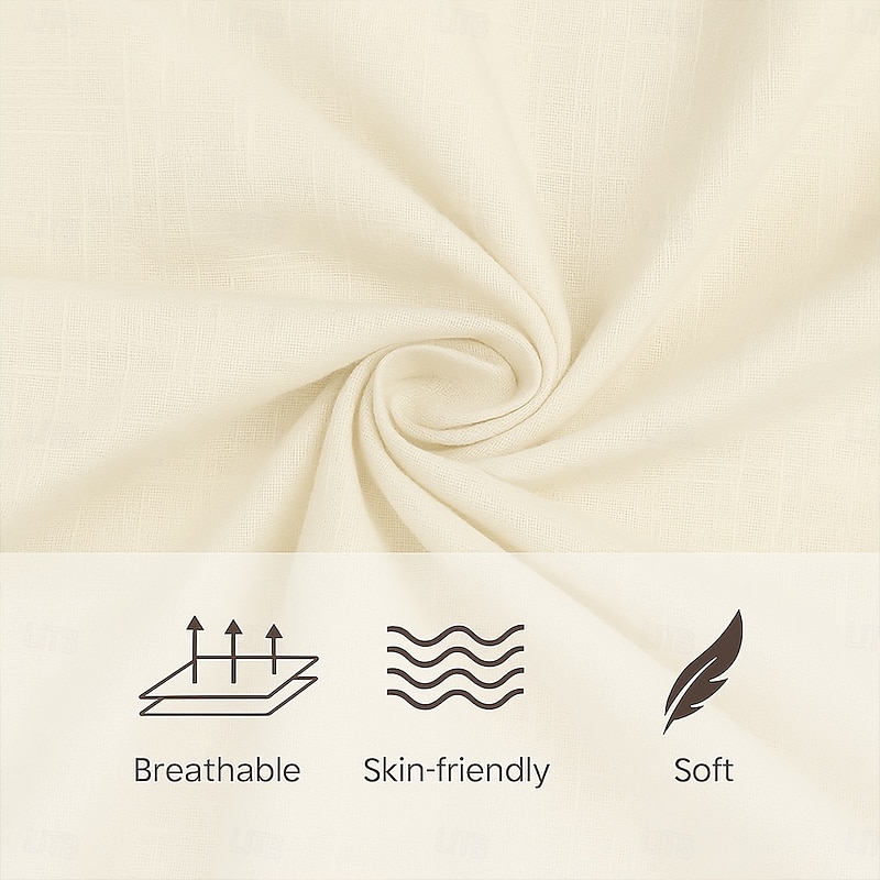 Men's Shirt Linen Shirt Guayabera Shirt Summer Shirt Beach Shirt Summer Hawaiian Shirt Solid Color Vacation Street Brown Short Sleeve Camp Collar Summer Spring & Summer Clothing Apparel Patchwork4