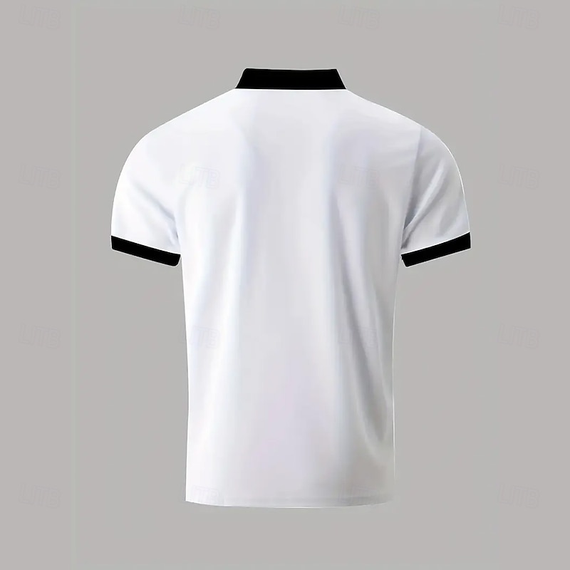 Men's Animal Patterned Zip Polo Short Sleeve Turndown Casual Daily Modern Sports & Outdoor Athleisure Casual Daily Zipper Summer White2