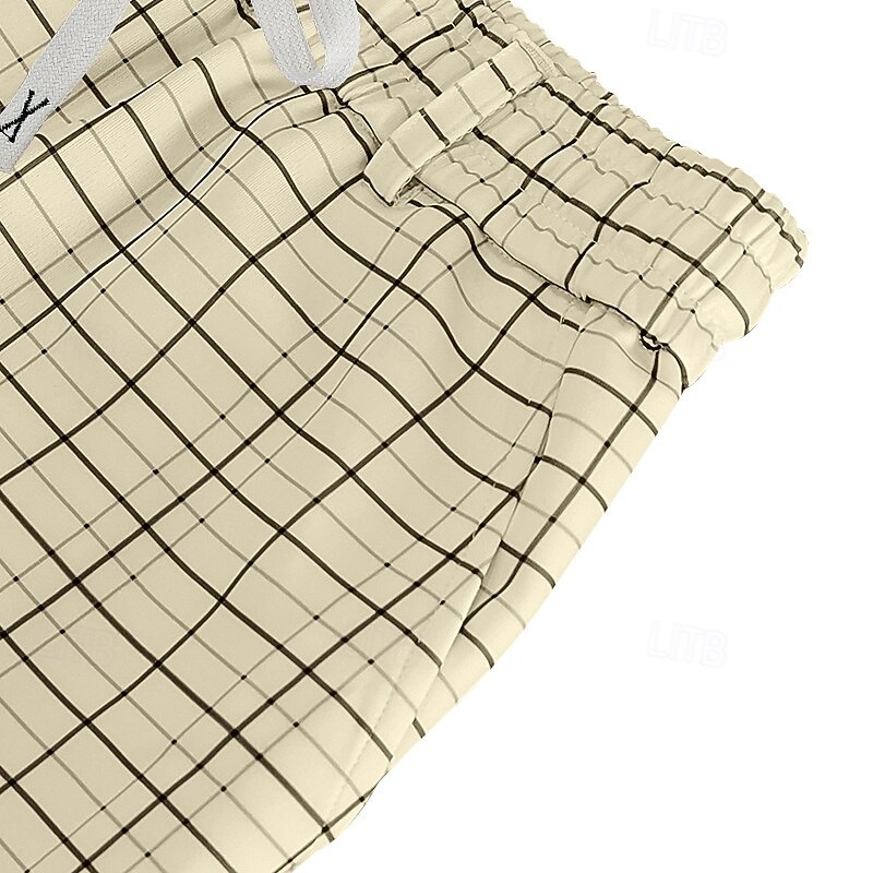 Men's Dress Pants Trousers Casual Pants Suit Pants Drawstring Elastic Waist Straight Leg Plain Comfort Soft Full Length Outdoor Business Daily Fashion Streetwear Light Khaki White3