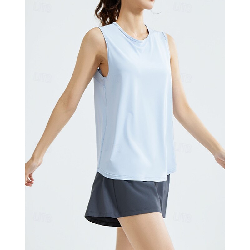 Women's Solid Colored Workout Tank Top Sport Shirt Sports Tank Top Tank Top Sleeveless Mesh Tennis Golf Pickleball Crew Neck Mesh Back Black White Pink Tennis Clothing4