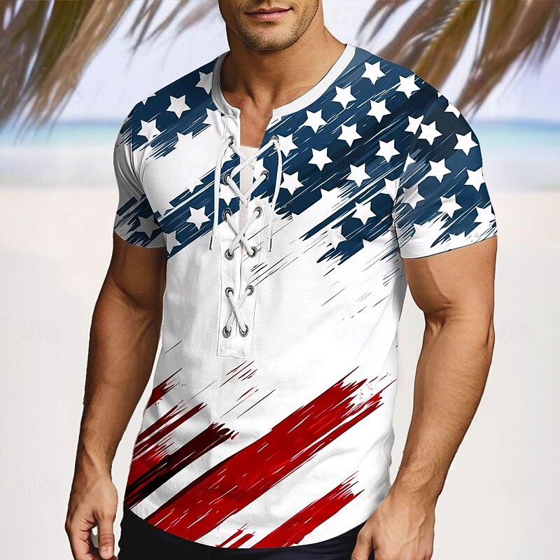 Patriotic T Shirts For Men Veterans Father T Shirt Short Sleeve T shirt 3D Print Crew Neck Shirt Fashion Daily Basic Street Casual Daily Black Red Blue Summer Spring Clothing Apparel S M L XL XXL XXXL