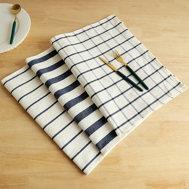 Mediterranean Nordic Style Cotton Color Woven Napkins, Tea Towels, Western Cuisine Background, Food Cloth