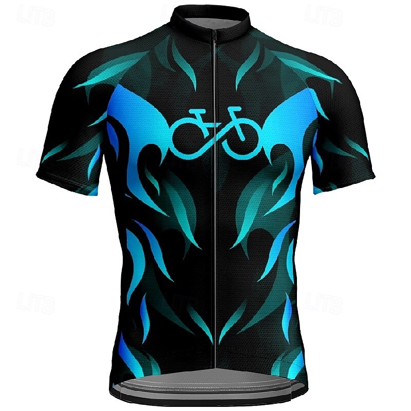 Men's Cycling Jersey Graphic Gradient Short Sleeve Bike Tee Tshirt Jersey with 3 Rear Pockets Mountain Bike MTB Quick Dry Anatomic Design Wicking Breathable Sports Yellow Red Blue Clothing Apparel