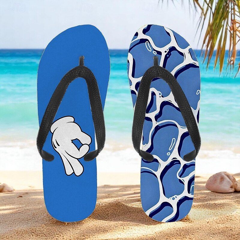 Men's Sea Turtle Printed Flip Flops – Beach Inspired & Comfortable Style for Beach Outings, Surfing & Tropical Vacations