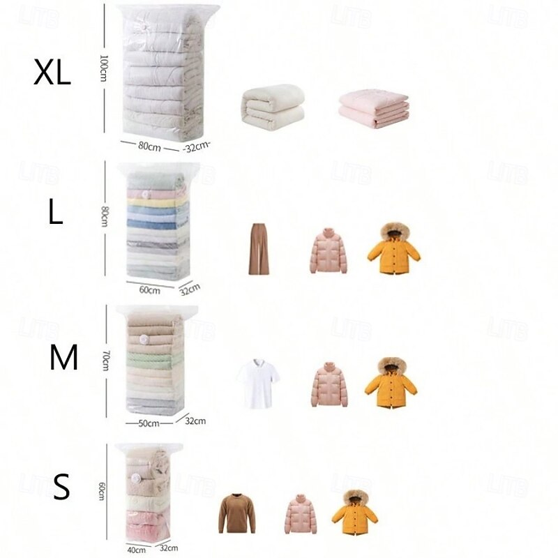 5 Pack Vacuum Storage Bags with Pump, Jumbo Cube Compression Large Vacuum Seal Bags for Bedding, Comforters, Blankets, Clothing, Closet Space Saving, Clear2