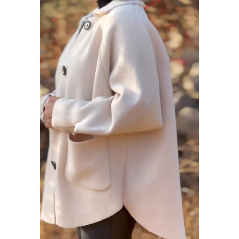 Women's Blouse Plain Modern Casual Long Sleeve Shirt Collar Regular Tops Daily Holiday Buttons Pocket Asymmetric Black White Yellow Pink Green Summer3