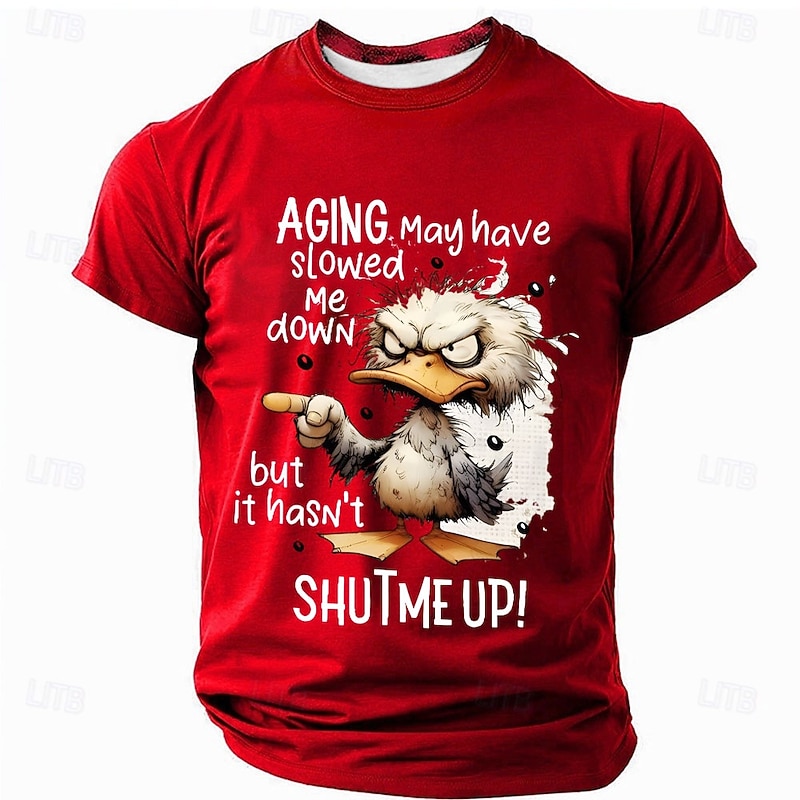 Men's Animal Funny T Shirt Short Sleeve T shirt 3D Print Crew Neck Shirt Fashion Exaggerated Daily Party Street Casual Black Red Blue Summer Spring Clothing Apparel S M L XL XXL XXXL3