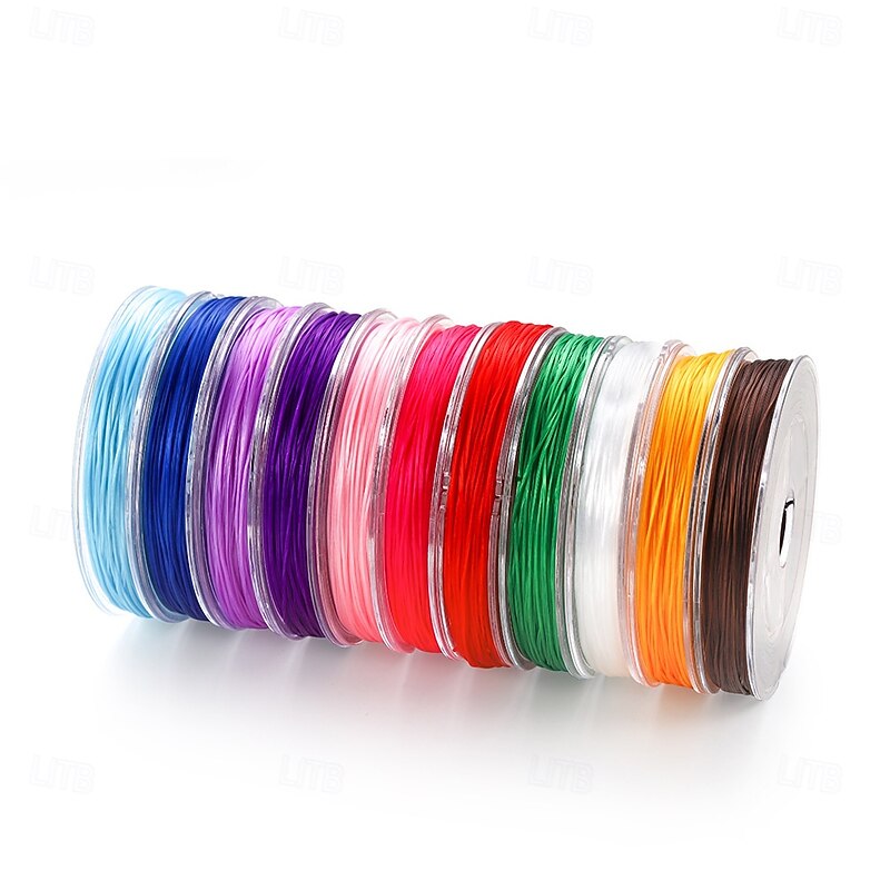 0.5mm Colorful Crystal Elastic Cord, Non-Fraying Bead Stringing Cord for DIY Jewelry Accessories, Bracelet Beading Materials4
