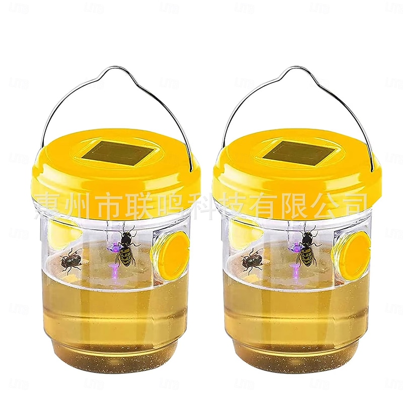 Wasp Traps Outdoor Hanging, Solar Bee Trap for Outside, Hornet Traps, Bee Wasp Catcher Outside Garden2