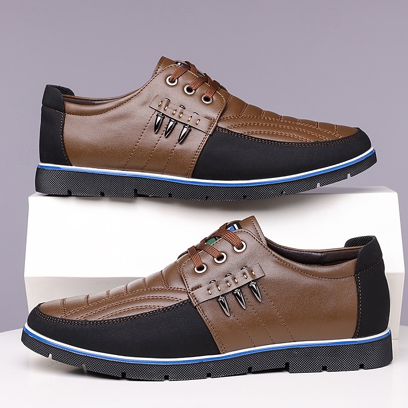 Men's Brown and Black Lace-Up Sneakers – Stylish Sporty Shoes for Casual Outings and Active Lifestyles4