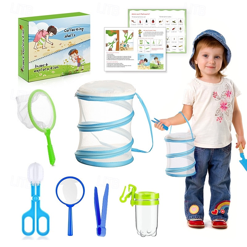 Outdoor Children's Exploration Tools Catching Butterflies Dragonflies Insects Collecting And Catching Nets Observing Bottles Feeding Silkworms Boxes Cages2