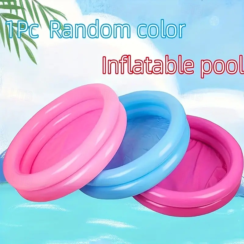 1pc Inflatable Swimming Pool 23.6inch Double-Layer Round Air Floating Tray Indoor Fishing Pond PVC Material Unisex No Power Required Perfect for Pool Party Christmas Gift - Blue