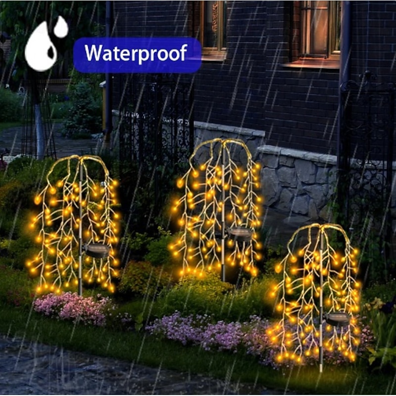 Solar Lights Outdoor Waterproof Garden Light Solar Powered for Yard Decorative Outside Fairy Tree LED Colorful Lighting Patio Path Decor Gardening Gifts for Women Mom Grandma2
