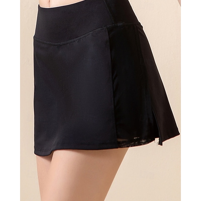 Women's Solid Colored Tennis Skirts Tennis Skirts with Shorts Side Split Split Quick Dry Tennis Golf Pickleball Bottoms Black Pink Blue Tennis Clothing3