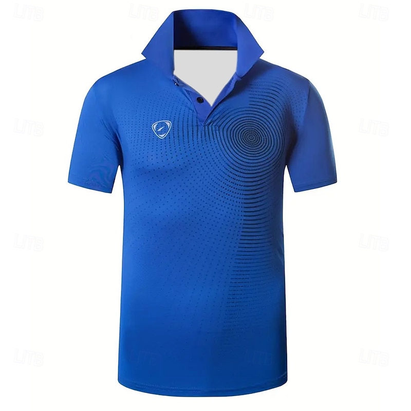 Men's Geometric Polo Short Sleeve Polo Shirts Collared Shirts Business Casual School Athleisure Daily Wear 3D Print Summer Black White Red4