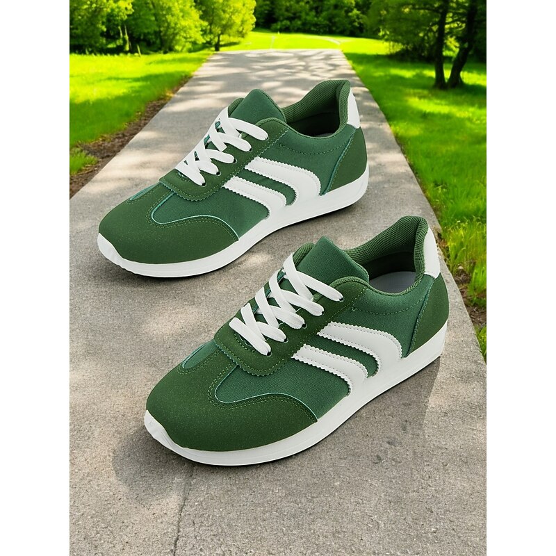 Women's Casual Sneakers with White Stripes | Lace-Up Walking Shoes for for Daily Wear & Street Style4