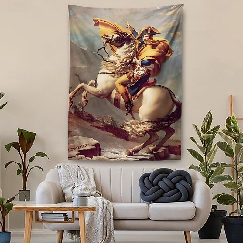 Vintage Tapestry Large Tapestry Mural Decor Photograph Backdrop Home Bedroom Living Room Decoration Napoleon Crossing the Alps at the St Bernard Pass3