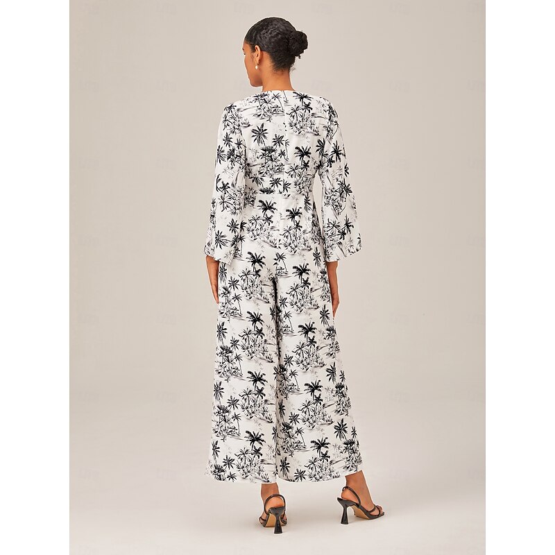 Summer Sketch Hand-Drawing  Bell Sleeve Jumpsuit3