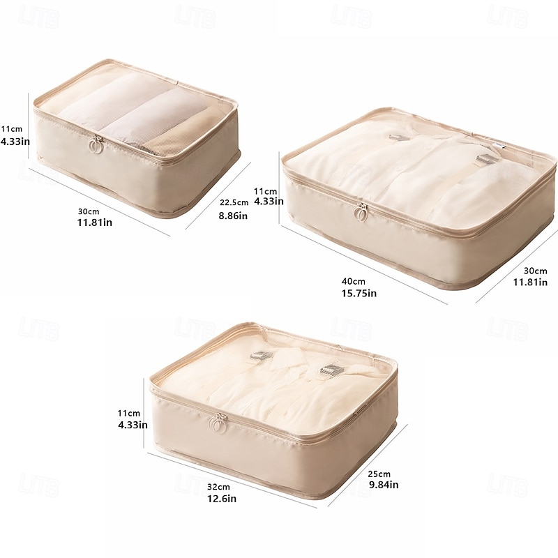 Travel Compression Packing Cubes Set - 3-Piece Lightweight, Space-Saving Organizer for Clothes, Luggage, and Travel Essentials - Durable, Waterproof Travel Storage Bags for Packing, Camping & Vacation2