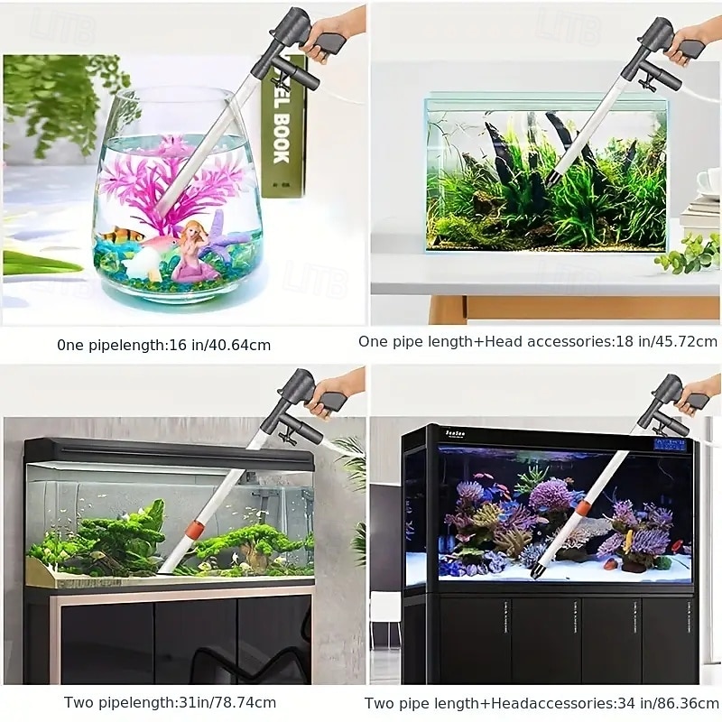 Newly Upgraded Fish Tank Water Changer With Air Pressure Button Long Nozzle Water Flow Controller for Cleaning Gravel and Sand in Fish Tanks4