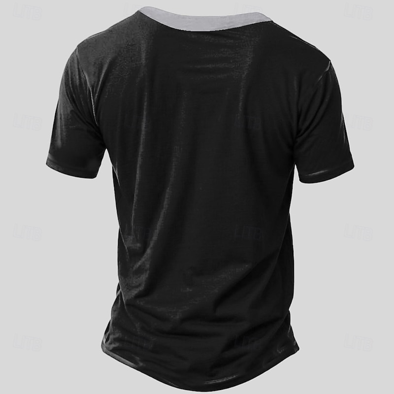 Men's Funny Short Sleeve Henley T-Shirt "My Wife Beats Me" Relationship Humor Graphic Tee4