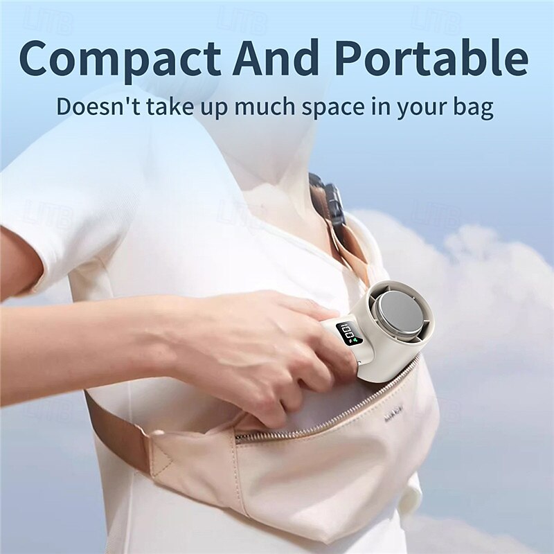 T-60 Handheld Turbo Fan – 199-Speed Adjustable Portable Cooling Fan with LED Display, Strong Wind, Brushless Motor, Ice-Cold Disk, Multi-Accessories, USB Rechargeable3