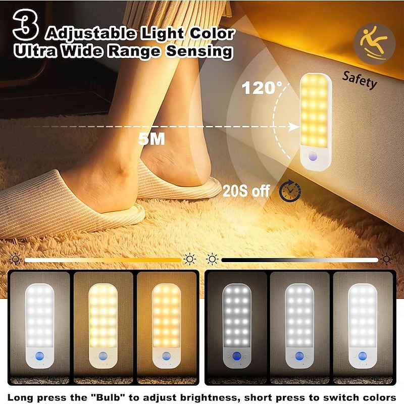 1 Pc Motion Sensor Light, Rechargeable Battery, Magnetic Installation Cabinet, Bathroom Corridor, Kitchen, Bedroom Sensor Light3