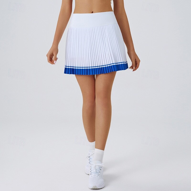 Women's Patchwork Tennis Skirts with Shorts Pleated Quick Dry Tennis Golf Badminton Skort Black Blue Tennis Clothing2