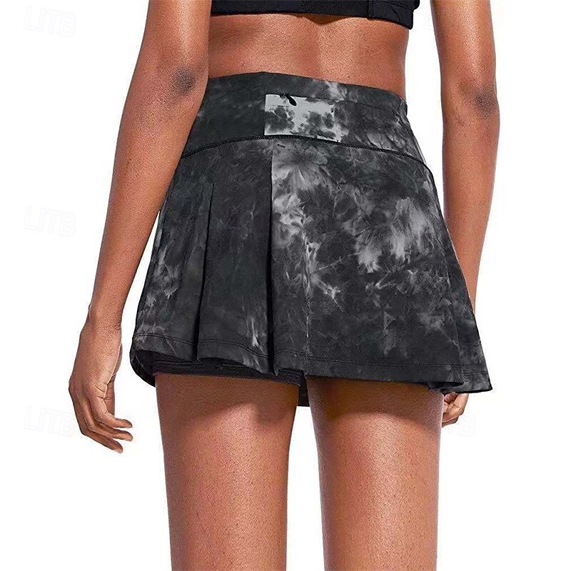 Women's Tie Dye Tennis Skirts with Shorts Pleated Quick Dry Tennis Golf Badminton Skort Black Pink Blue Tennis Clothing2