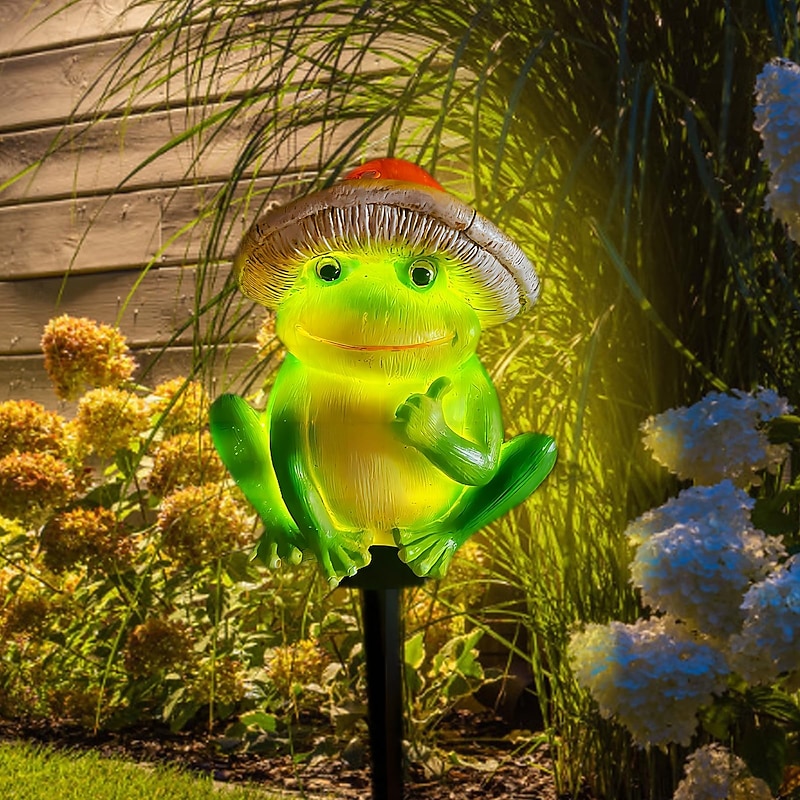 1 Pc Outdoor Solar Frog Shaped Plug in Light Courtyard Garden Path Lawn Landscape Light Atmosphere Light